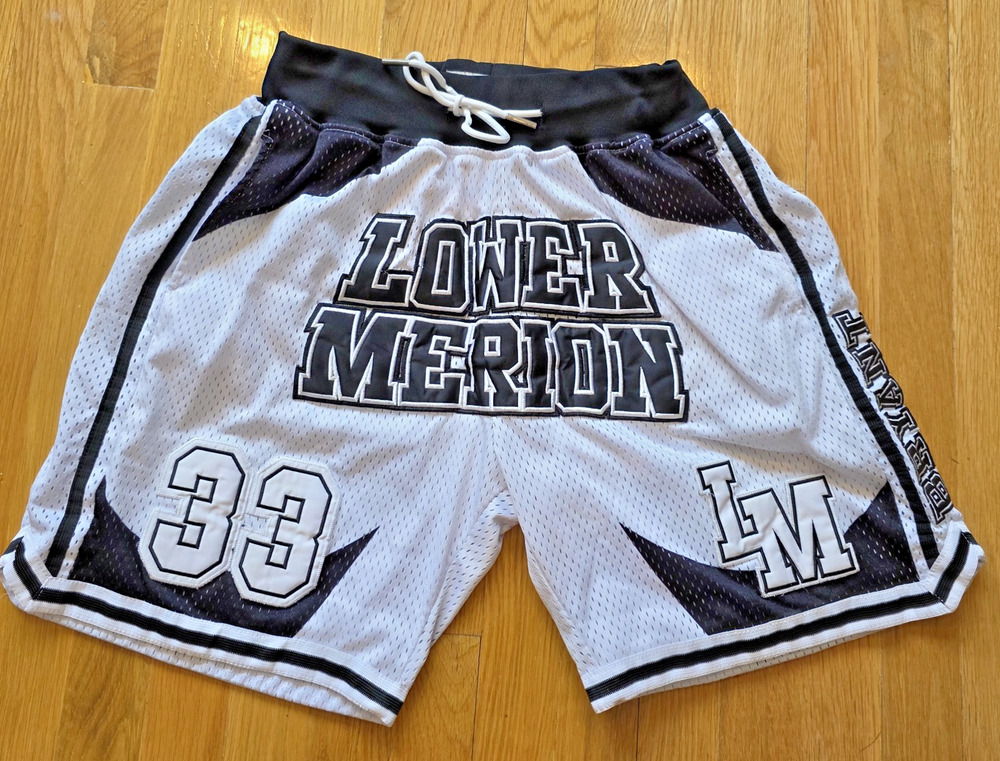 Kobe Bryant Shorts Men S White Lower Merion Front Logo Basketball Headgear